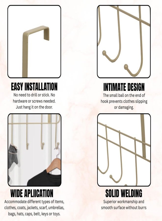 TARKAN Metal Over Door Hanger for Clothes, 7 Hooks, Suitable for Bedroom, Bathroom, Pack of 2 (Black) - Image 4